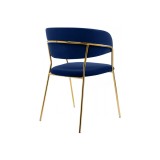 Kamelia 1 dark blue / gold Стул на металлокаркасе купить