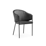 Kortni dark grey / black Стул на металлокаркасе недорого