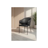 Kortni dark grey / black Стул на металлокаркасе купить