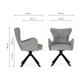 Atlanta gray / black крутящийся Стул на металлокаркасе от производителя