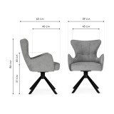 Atlanta gray / black крутящийся Стул на металлокаркасе от производителя