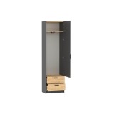 НМ 014.66 Оттавия Шкаф для одежды Антрацит/дуб крафт золотой купить