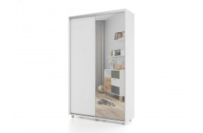Шкаф -купе ПРАЙМ, 140х45х230 Белый с зеркалом
