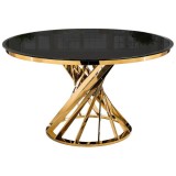 Twist gold / black Стол стеклянный недорого
