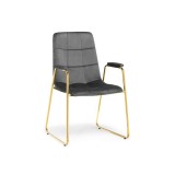 Lana dark grey / gold Стул на металлокаркасе недорого