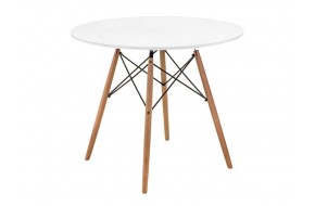 Стол Table 90 white / wood деревянный