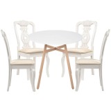 Номиа 80 white / wood Обеденная группа недорого