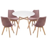 Арги 90 light purple / white / wood Обеденная группа недорого