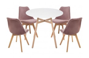 Обеденная группа Арги 90 light purple / white / wood