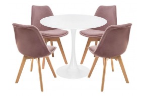 Обеденная группа Ахели light purple / wood / white