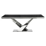 Levon 200x100x75 black Стол стеклянный недорого
