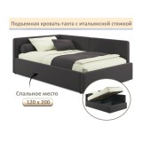 Мягкая кровать-тахта Kapri 1200 шоколад c подъемным механизмом от производителя