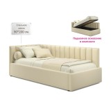 Мягкая кровать Milena 900 беж с подъемным механизмом и матрасом  купить