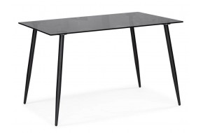 Стол для кухни Smoke 120х80х75 clear gray / black стеклянный