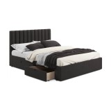 Мягкая кровать Olivia 1600 шоколад с ящиками недорого