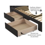 Мягкая кровать Olivia 1600 шоколад с ящиками распродажа