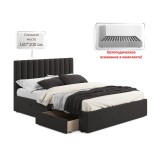 Мягкая кровать Olivia 1600 шоколад с ящиками от производителя