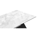 Денхольм 240(290)х100х75 белый мрамор / черный Стол стеклянный недорого