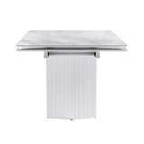 Стеклянный стол Монерон 200(260)х100х77 белый мрамор / белый Сто фото