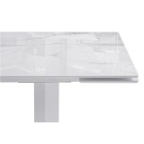 Стеклянный стол Монерон 200(260)х100х77 белый мрамор / белый Сто купить