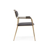 Aspen dark gray / gold Стул на металлокаркасе недорого