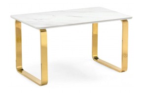 Кухонный стол Селена 4 10х80х77 белый мрамор / золото