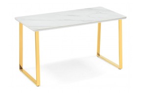 Кухонный стол Селена 2 180х90х77 белый мрамор / золото