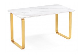Кухонный стол Селена 4 180х90х77 белый мрамор / золото