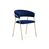 Kamelia 1 dark blue / gold Стул на металлокаркасе недорого