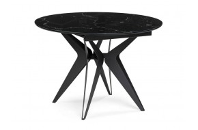 Обеденный стол Рикла 110(150)хх76 черный мрамор / деревянный