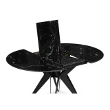 Рикла 110(150)х110х76 черный мрамор / черный Стол деревянный распродажа