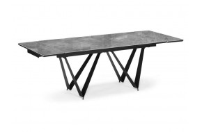 Кухонный стол Марвин 160(220)х90х76 серый глняец / черный Керамический