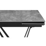 Марвин 160(220)х90х76 серый глняец / черный Керамический стол распродажа