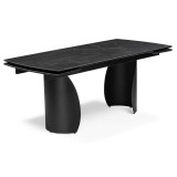 Готланд 160(220)х90х79 черный мрамор / черный Керамический стол недорого