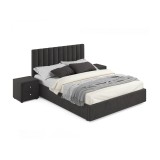 Мягкая кровать с тумбами Olivia 1600 шоколад с подъемным механиз недорого