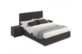 Кровать Мягкая с тумбами Olivia 1600 шоколад подъемным механиз