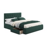 Мягкая кровать Verona 1600 изумруд с ящиками недорого