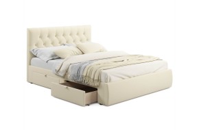 Кровать Мягкая Verona 1600 бежевая с ящиками