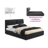 Мягкая кровать Vita 1600 темная с ортопедическим основанием распродажа
