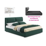 Мягкая кровать Vita 1600 изумруд с ортопедическим основанием распродажа