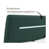 Мягкая кровать NEO с подсветкой и подъемным механизмом изумруд от производителя