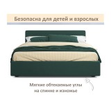Мягкая кровать Skandi 1600 изумруд с подъемным механизмом недорого