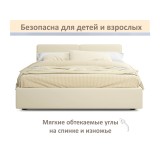 Мягкая кровать Erika 1600 бежевая с подъемным механизмом от производителя