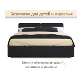 Мягкая кровать Erika 1600 черная с подъемным механизмом от производителя