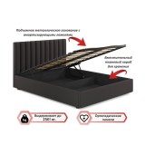 Мягкая кровать Olivia 1600 шоколад с подъемным механизмом купить