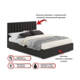 Мягкая кровать Olivia 1600 шоколад с подъемным механизмом от производителя