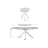Катчел 120(180)x80 черный мрамор / черный Керамический стол от производителя