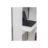 Тулон со стеллажом белое тиснение Компьютерный стол недорого