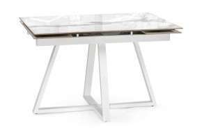 Кухонный стол Силлем 120(180)х80х77 statuario cara / белый Керамический