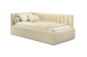 Мягкая кровать Milena 900 беж с подъемным механизмом и матрасом АСТРА